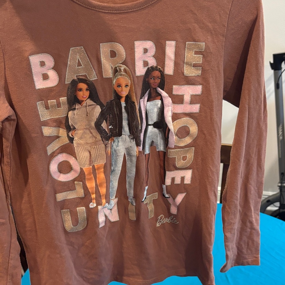 Barbie Graphic Brown Long Sleeve Tee